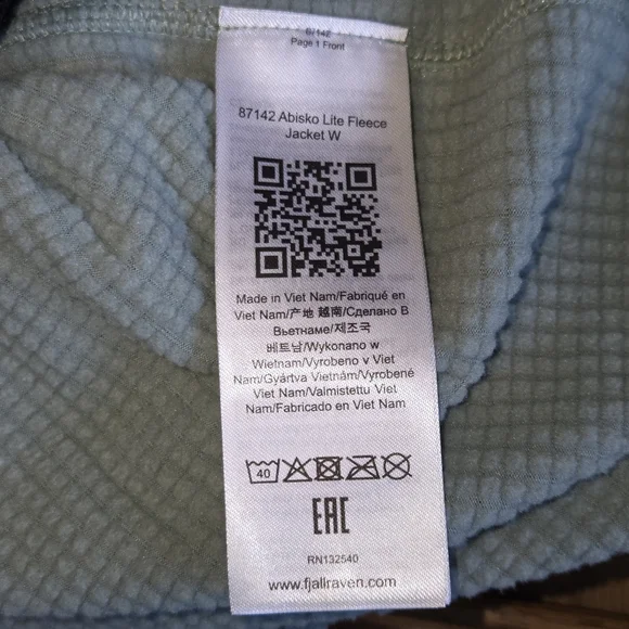 Fjallraven Abisko Lite Fleece Jacket  Full Zip Misty Green Womens Size XL Thumb - Picture 5 of 10